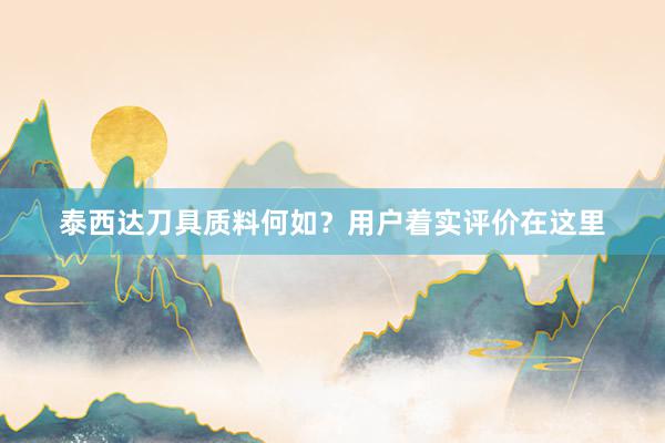 泰西达刀具质料何如？用户着实评价在这里