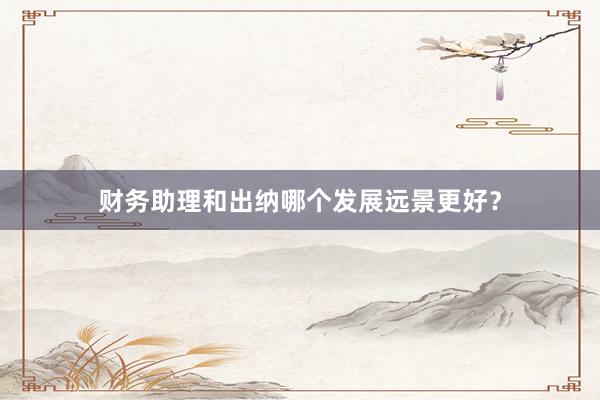 财务助理和出纳哪个发展远景更好？